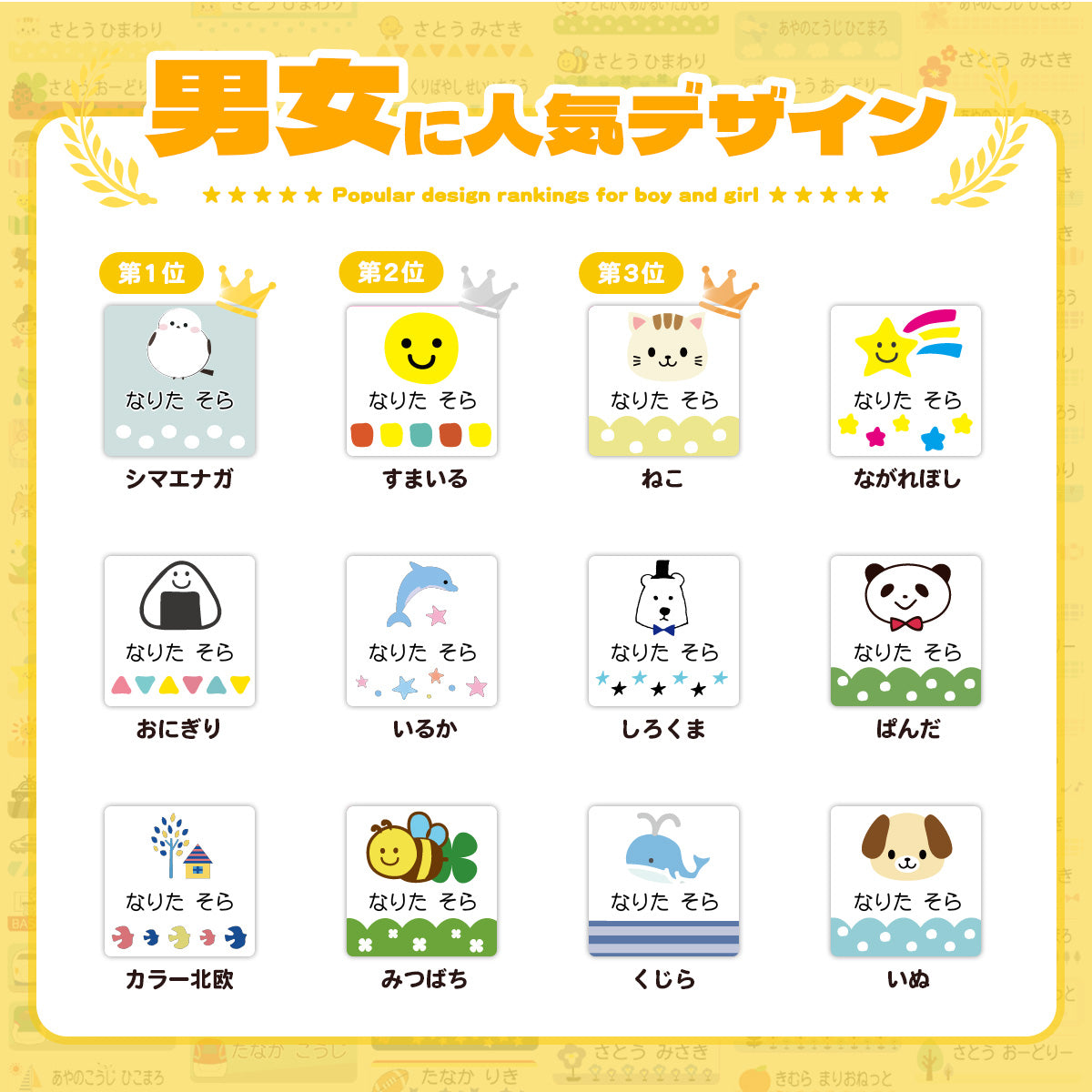 布にアイロン無しで貼れる 布用 名前シール ノンアイロン お名前シール タグ用
