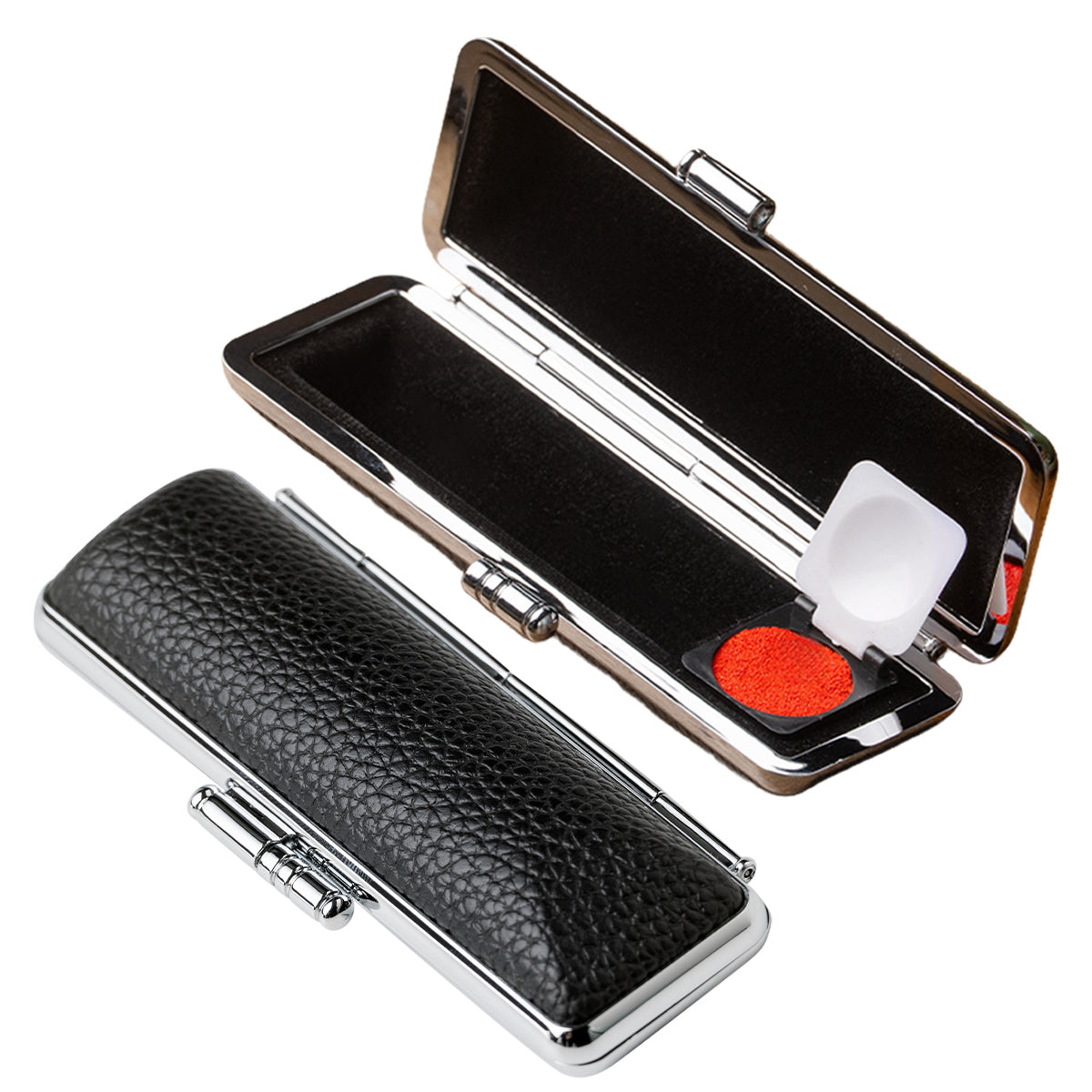 印鑑ケース 高級ブラックベロアもみ革 黒 10.5mm 12.0mm 13.5mm 15.0mm 16.5mm 18.0mm 用 個人印鑑 ALL BLACK LUXURY