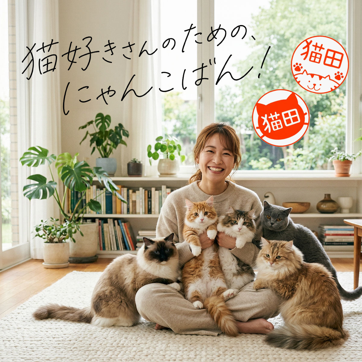 ジョインティ にゃんこばん 回転式ネーム印 【10.0mm】