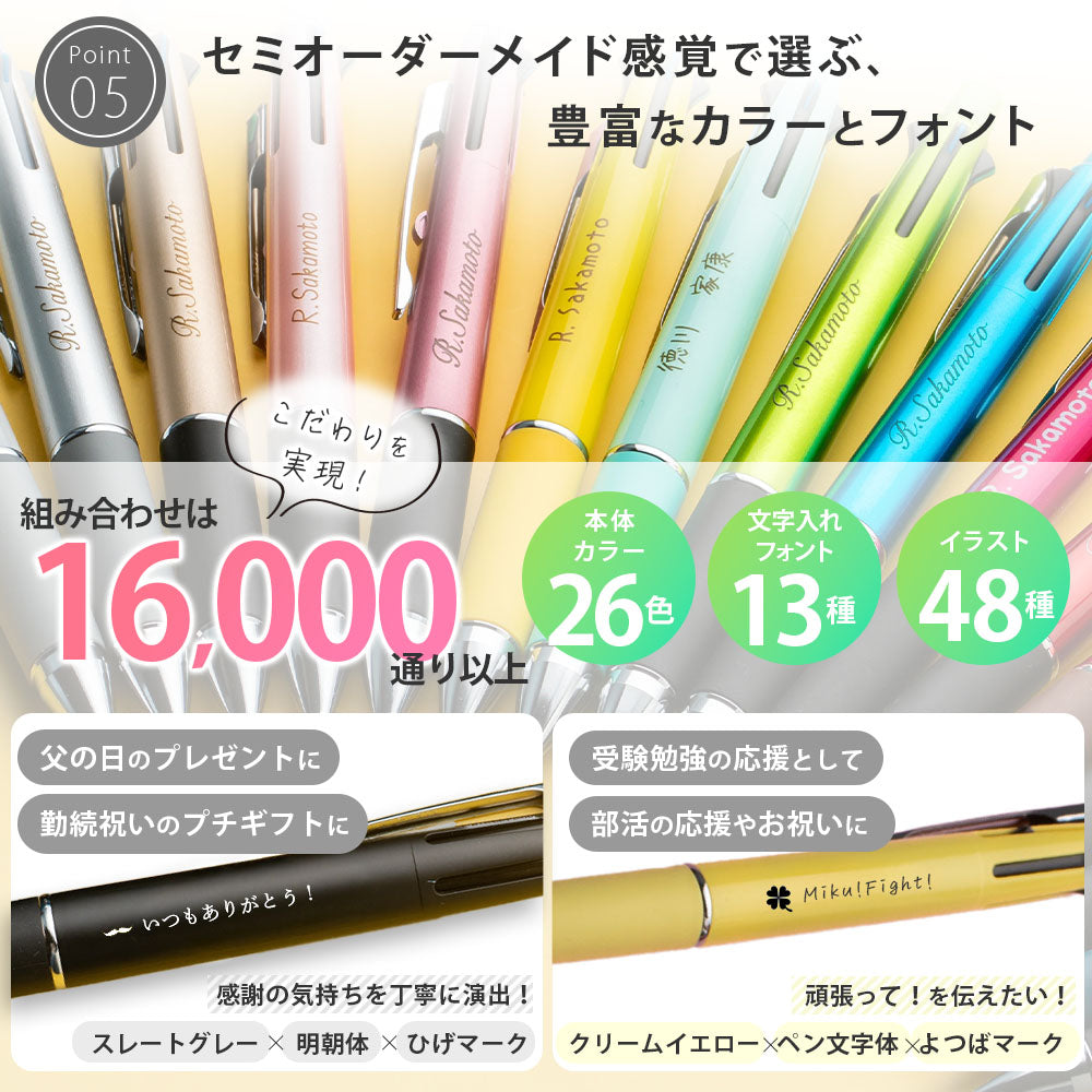 三菱鉛筆 uni ボールペン 名入れ ジェットストリーム 4&1 選べる 0.5mm 0.7mm 0.38mm 名入れ無料 ペン 多機能ボールペン MSXE5-1000 サナ活 高市早苗さん モデル ピンク ギフト