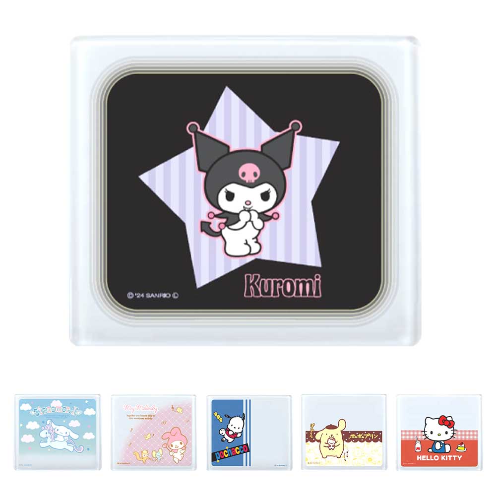 サンリオキャラクターズ 捺印マット ハローキティ シナモロール マイメロディ ポチャッコ ポムポムプリン クロミ PVC 80×90mm はんこマット スタンプマット 谷川商事