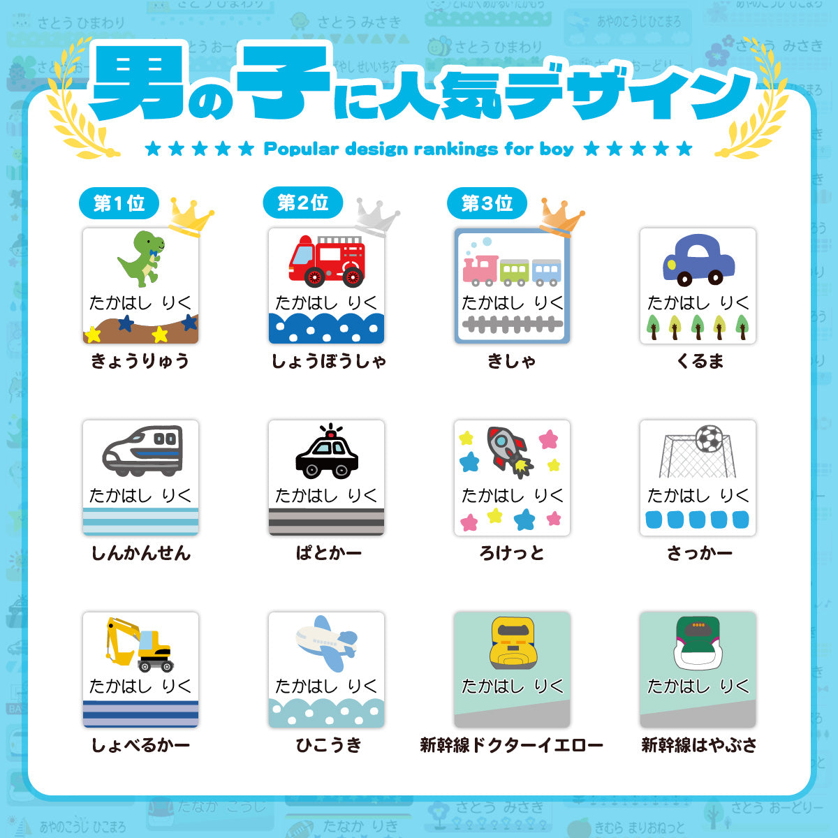 布にアイロン無しで貼れる 布用 名前シール ノンアイロン お名前シール タグ用