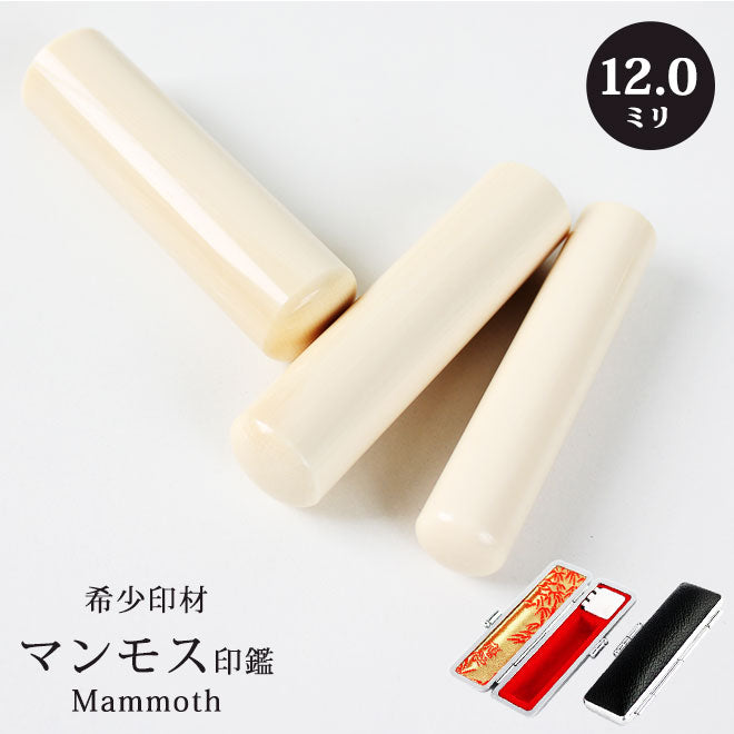 マンモス 高級もみ革印鑑ケース付 【12.0mm】