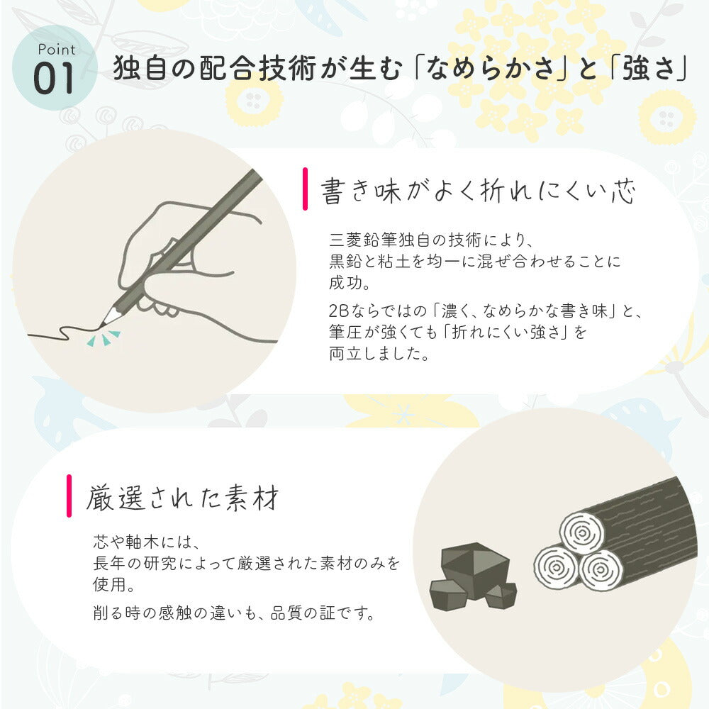 三菱鉛筆 ハハトコ 鉛筆 2B 1ダース 名入れ ギフト メッセージカード付き プレゼント