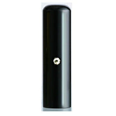 黒水牛/スワロフスキー 高級もみ革印鑑ケース付 【15.0mm】 クリスタル