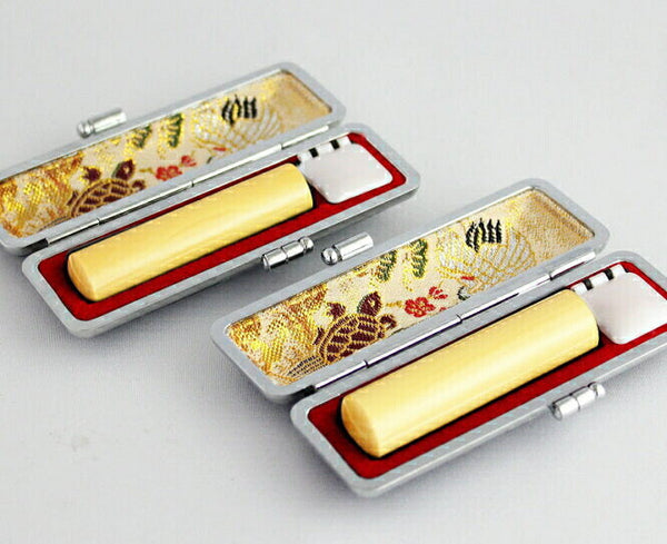 琥珀 こはくハンコ 印鑑 3点セット 牛もみ皮ケース付き（ 鶴亀ケース ） 琥珀 （ こはく ）印鑑 3点セット 牛もみ皮ケース付き（ 鶴亀ケース