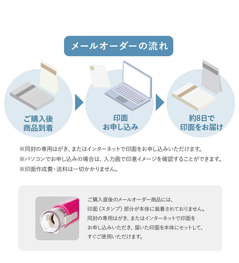 シャチハタ キャップレス9 リール式 認印 9mm ネーム印 リールストラップ クリップ付 キャップ不要（メールオーダー式）